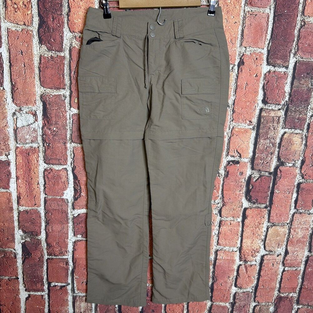 TheβNorth Face Pants Womens Size 6 Tan Convertible Zip Off Hiking Nylon Cargo
